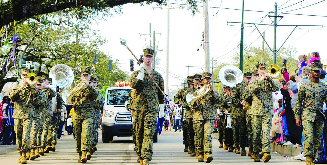 Quantico Marine Corps Band strikes up some jazzy tunes at Mardi Gras