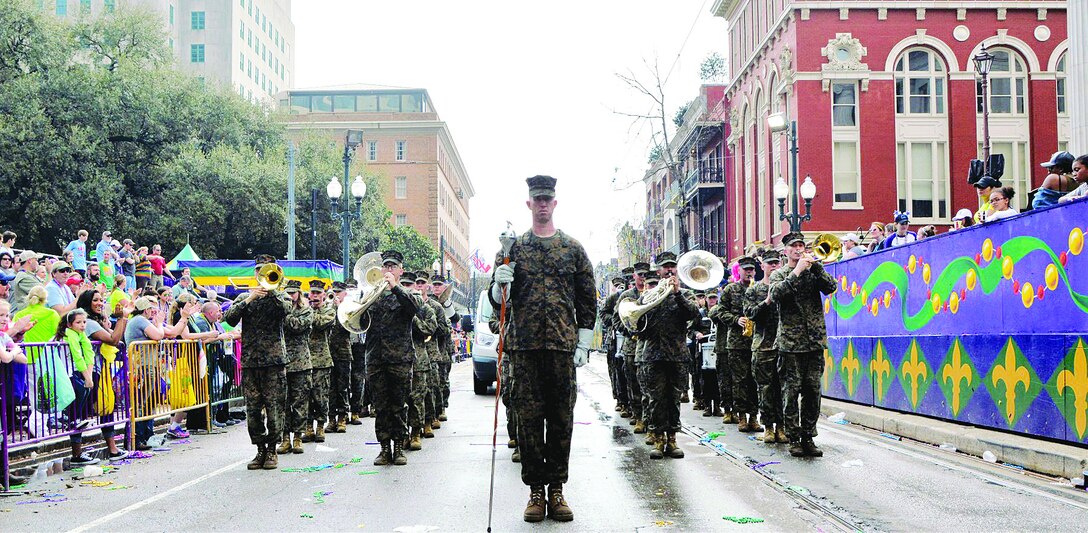 Quantico Marine Corps Band strikes up some jazzy tunes at Mardi Gras