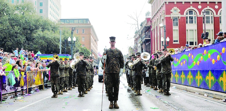 Quantico Marine Corps Band strikes up some jazzy tunes at Mardi Gras