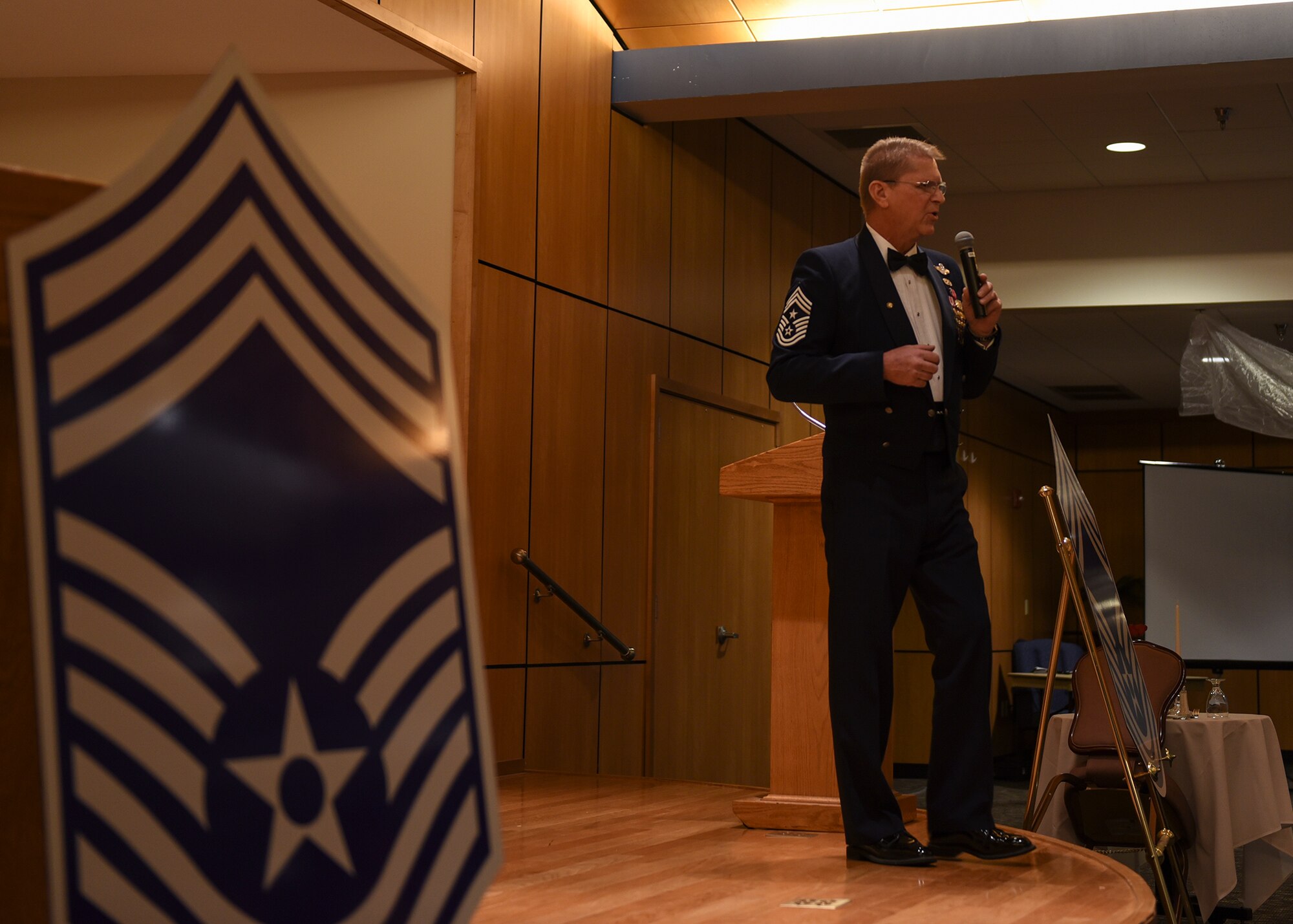 Retired chief master sergeant speaking.