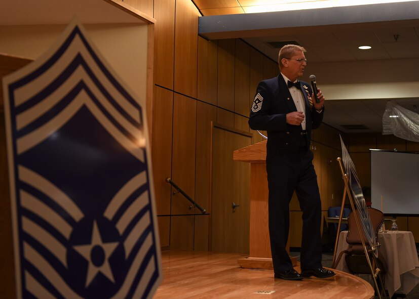 Retired chief master sergeant speaking.