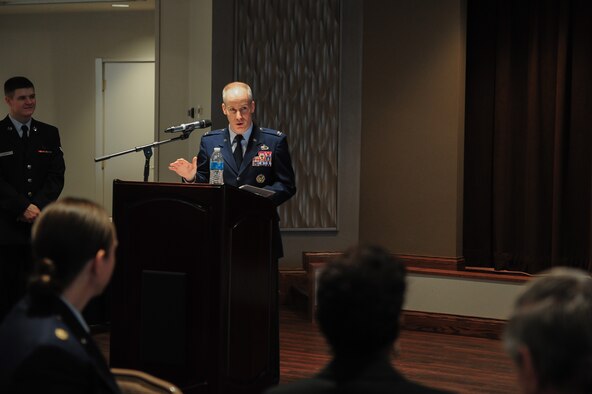 NASIC commander speaks during ceremony