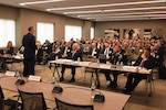 U.S. Air Force Gen. John Hyten, commander of U.S. Strategic Command, addresses an Association of the United States Army discussion on Army air and missile defense in Arlington, Va., Feb. 28, 2018.
