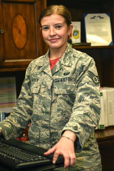 Staff Sgt. Alyssa Farren is a personnelist who works in the Commander's Support Staff of the 202nd Intelligence Surveillance and Reconnaissance Group, 102nd Intelligence Wing, at Otis Air National Guard Base, Cape Cod, Mass.
