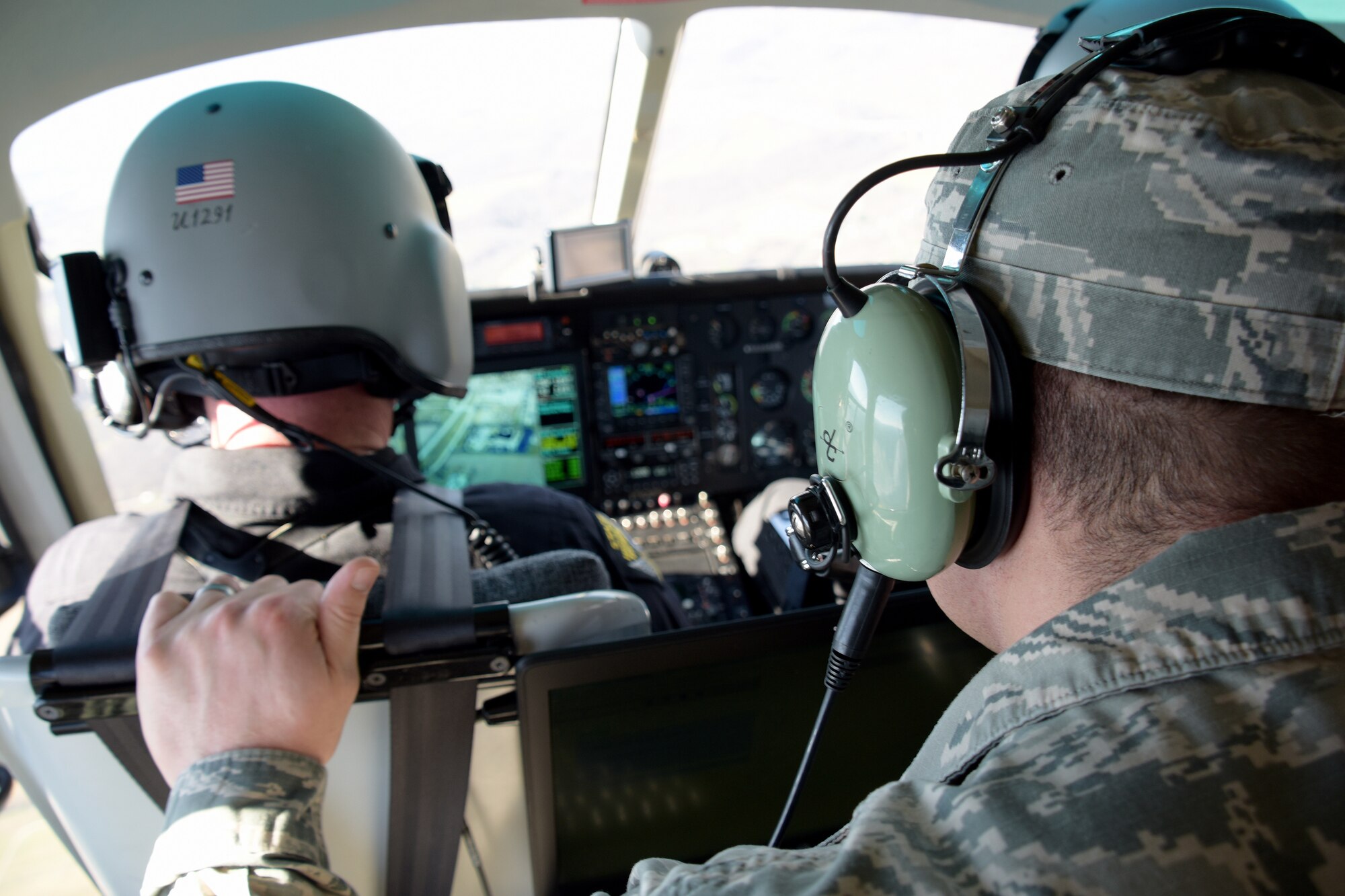 Nearly 10 Airmen with the 178th Wing team up with the Ohio State Highway Patrol Aviation Department to provide flood relief assistance for several counties in the tri-state area, Ohio, Feb. 27, 2018. The birds-eye view imagery provided detailed information for emergency agencies to effectively provide relief to the damaged areas. The 178th Airmen were able to leverage their technological skills with the Ohio State Patrolmen’s knowledge of the layout of the land to get help to Ohioans where it is needed most. (U.S. Air National Guard photo cleared for public release)