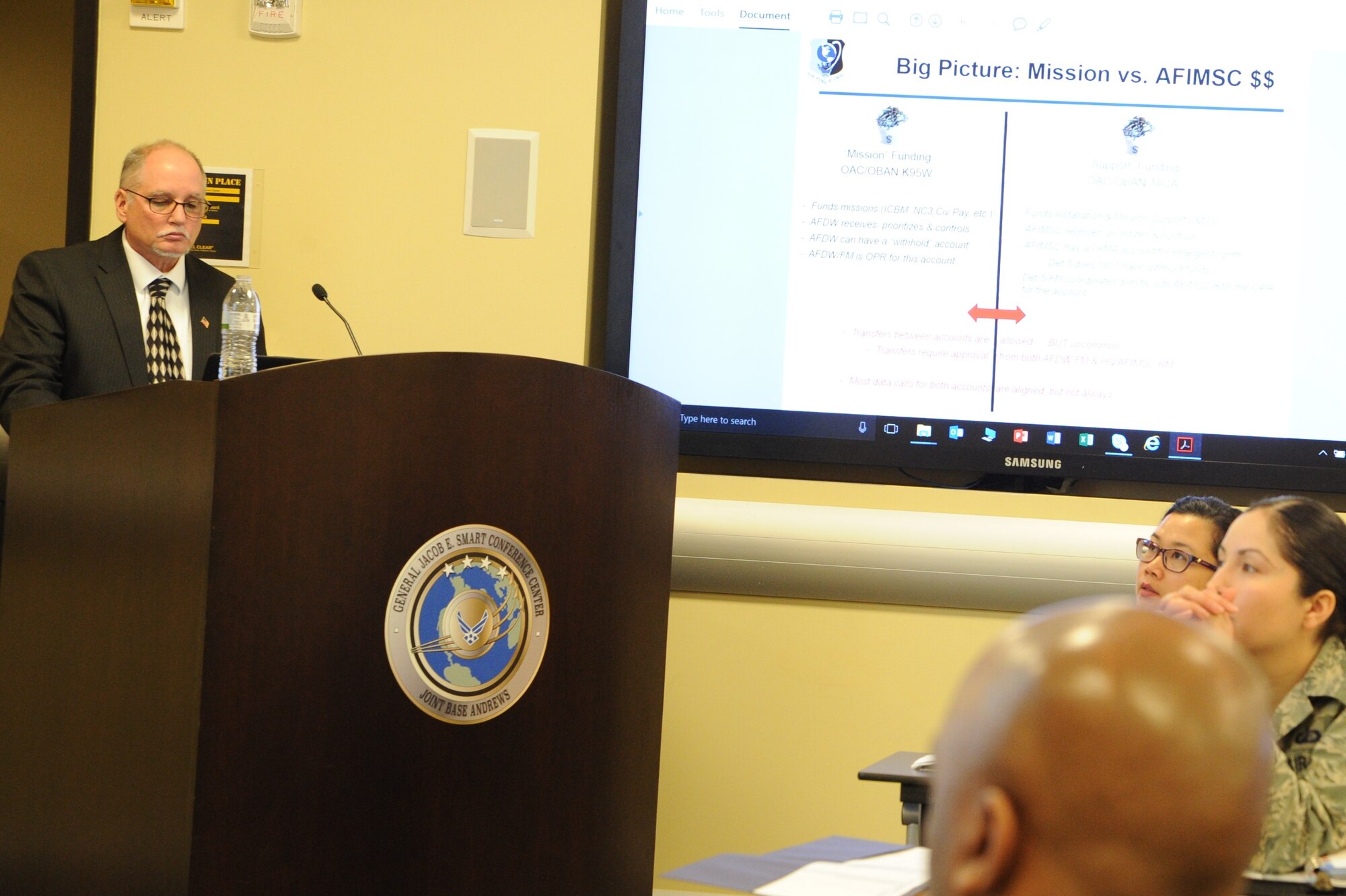 Air Force District of Washington Deputy Director George Varga moderates a discussion on professional development.