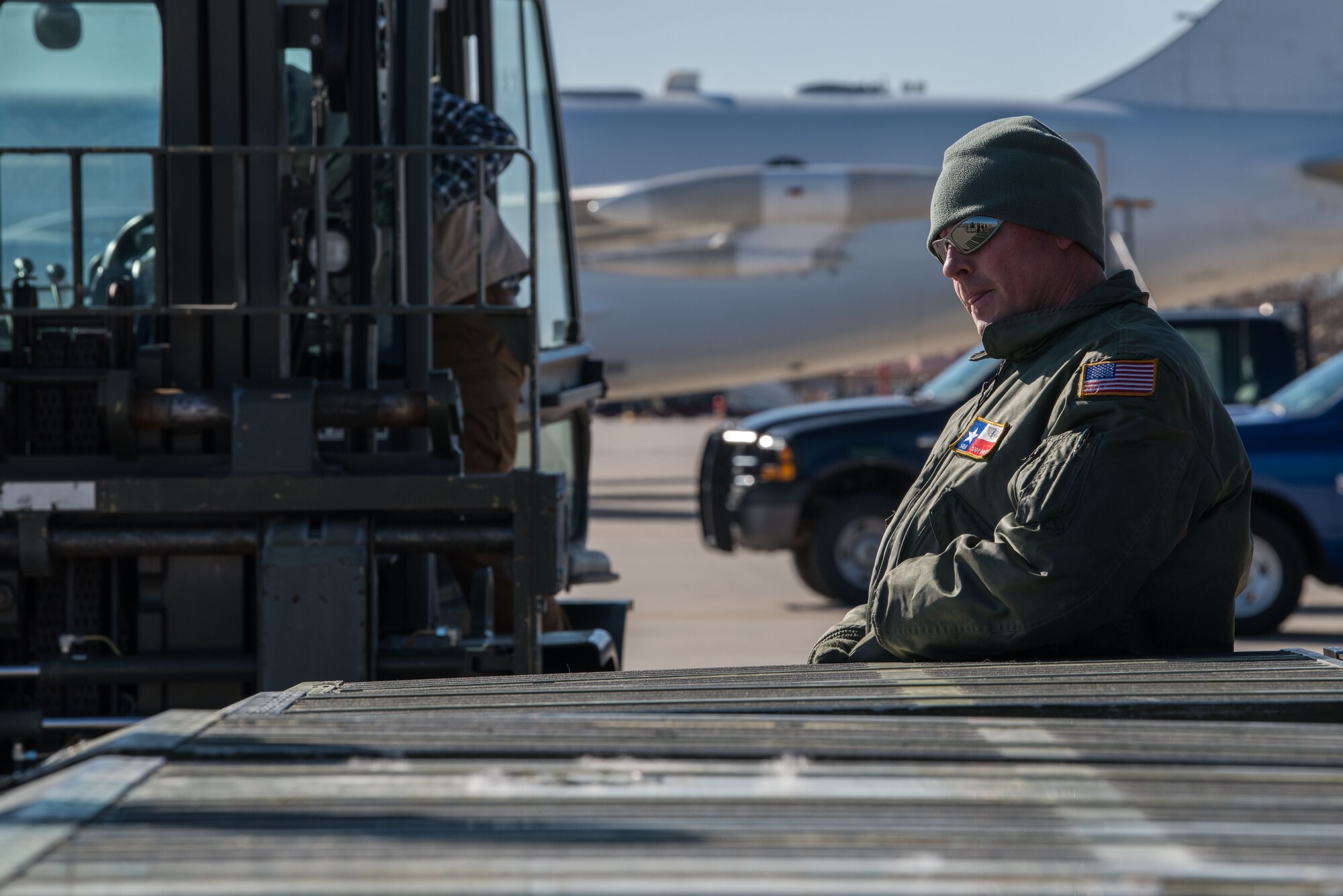 Members from multiple mission partners gathered to help load the aircraft for the Space and Missile Systems Center detachment at Kirtland. The equipment was being moved to Diego Garcia for a satellite operations mission.