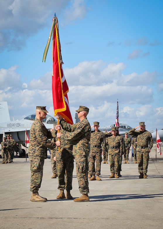 Marine All-Weather Fighter Attack Squadron- 224 underwent a change of command ceremony aboard Marine Corps Air Station Beaufort, Feb. 23.
