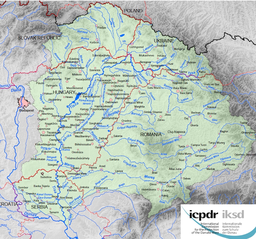 Tisza River Basin.  Source: International Commission for the Protection of the Danube River.