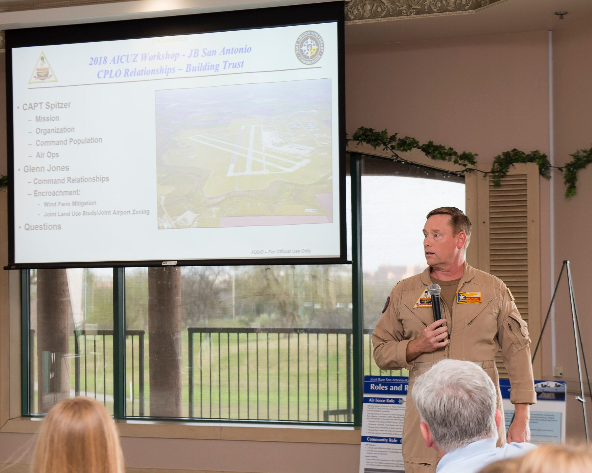 The Air Force Civil Engineer Center hosted the Air Installations Compatible Use Zones Program conference at Joint Base San Antonio, Texas, Feb. 27, 2018.