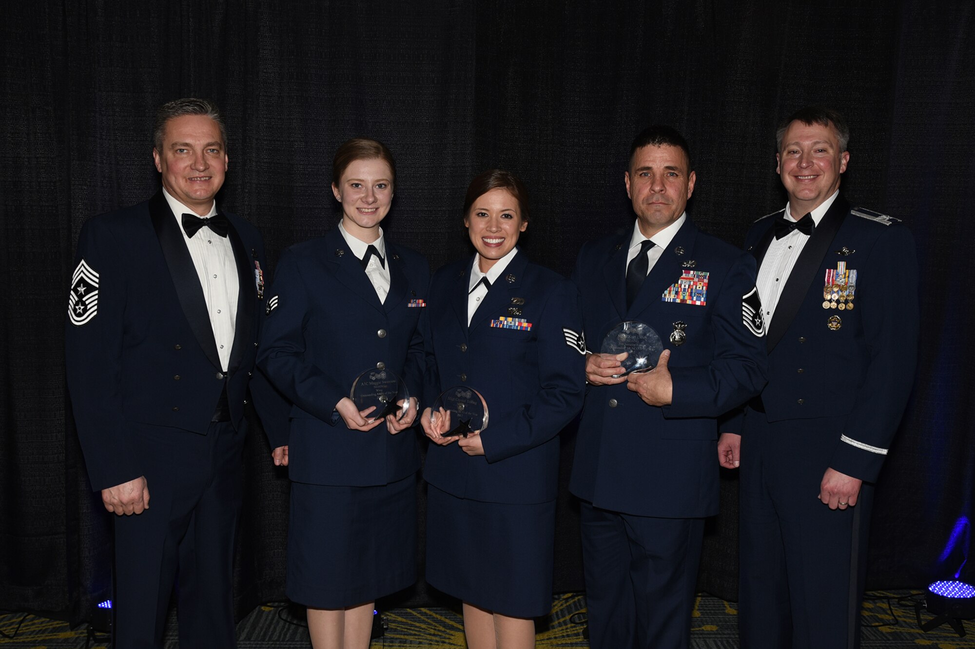 North Dakota Air National Guard enlisted members of the year recognized at annual banquet.