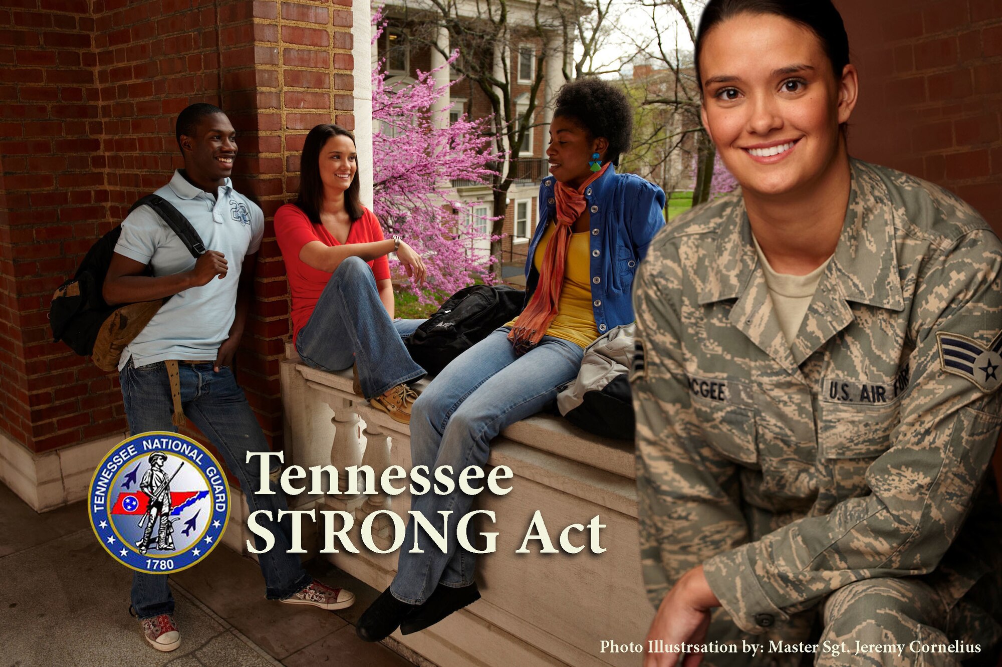 The Tennessee STRONG Act will provide 100 percent tuition reimbursement to Tennessee Guardsmen for a first time associate or bachelor's degree. (U.S. Air National Guard photo illustration by Master Sgt. Jeremy Cornelius)