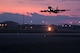 A U.S. Air Force KC-135 Stratotanker, assigned to the 100th Air Refueling Wing, takes off for night refueling in support of an exercise at RAF Mildenhall, England, Feb. 27, 2018. This Stratotanker was one of seven aircraft taking off in support of both the exercise and real-world missions. (U.S. Air Force photo by Airman 1st Class Benjamin Cooper)