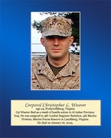 Lance Cpl. Warren died aboard (Forward) Operating Base Trebil. He was assigned to Mike Battery, 4th Battalion, 14th Marines, 4th Marine Division, Chattanooga, Tennessee and attached to Regimental Combat Team-7, I Marine Expeditionary Force (Forward). He died on November 10, 2006.
