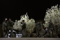 U.S. Airmen assigned to the 20th Security Forces Squadron begin their shift at Shaw Air Force Base, S.C., Feb. 26, 2018.