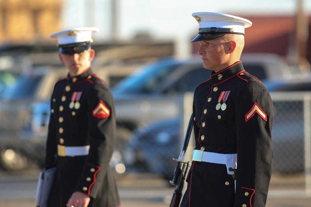 The Marine Corps Silent Drill Platoon conducts "Challenge Day"