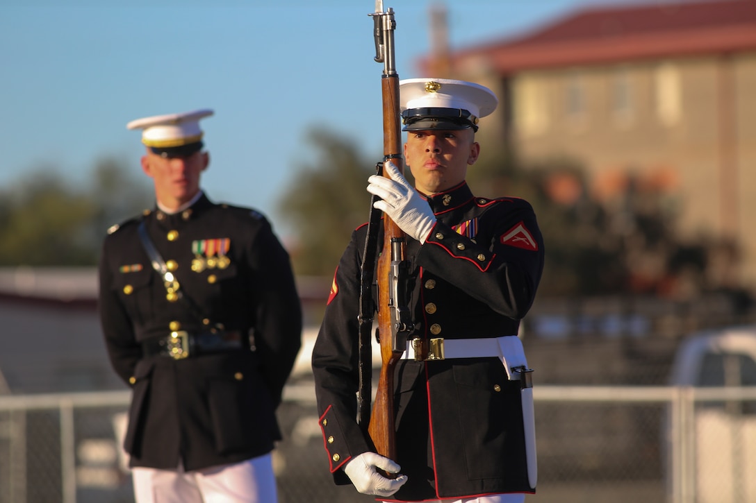 The Marine Corps Silent Drill Platoon conducts "Challenge Day"