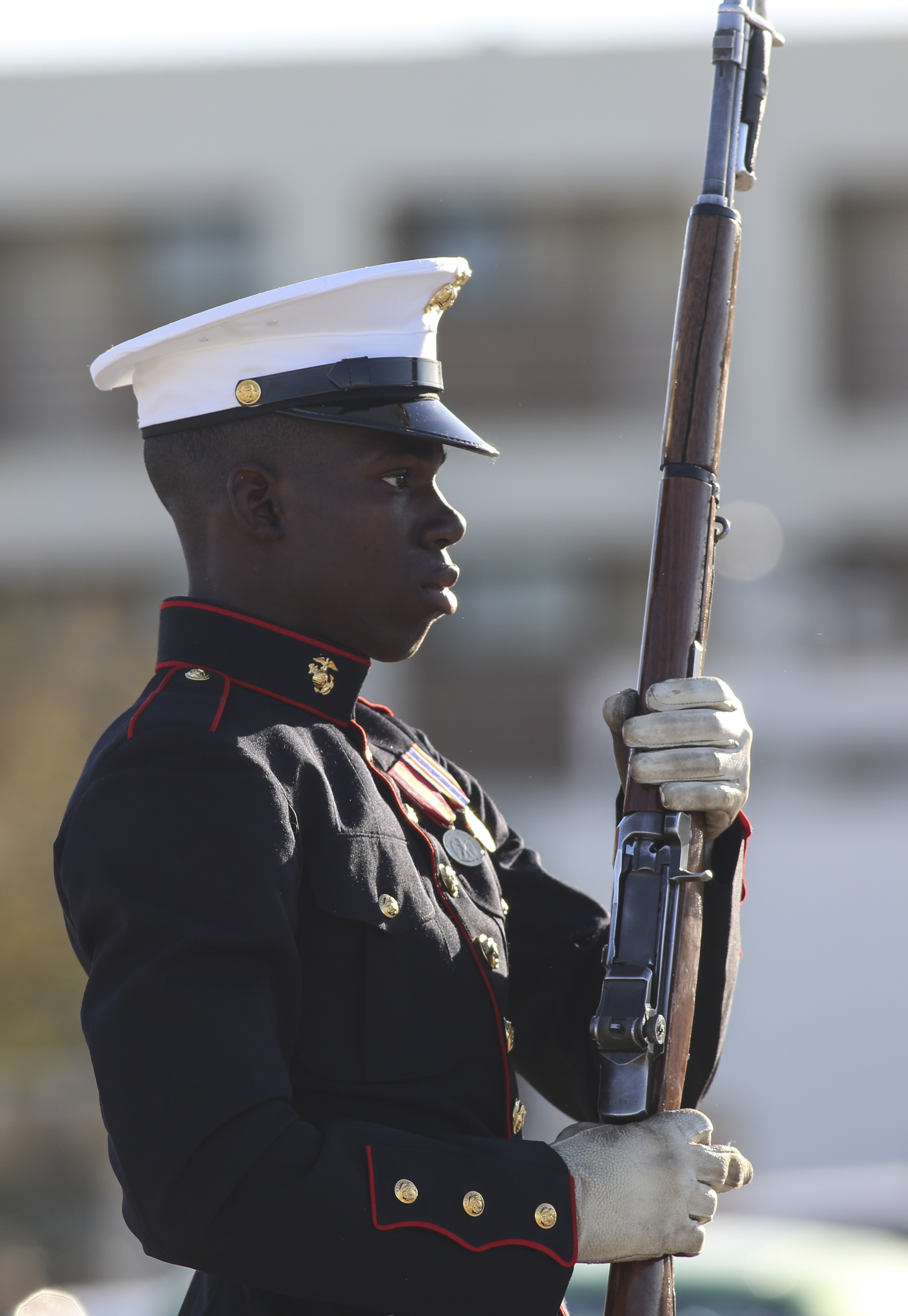 The Marine Corps Silent Drill Platoon conducts "Challenge Day"