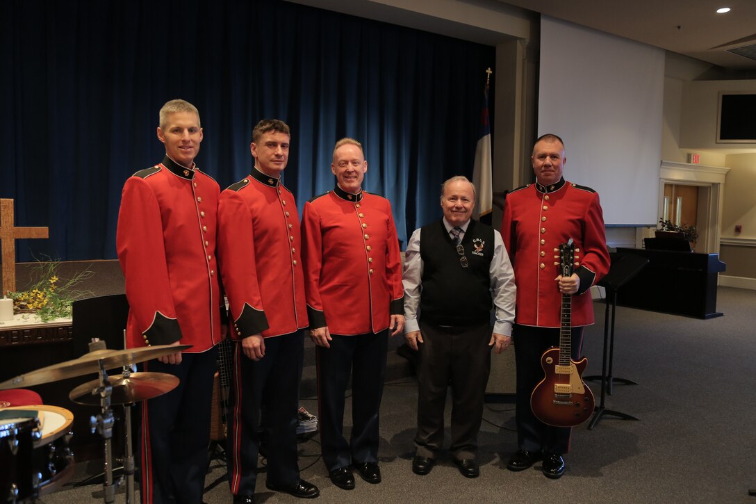 On March 5, 2018 a jazz combo from "The President's Own" U.S. Marine Band performed a Music in the High Schools program at Grace Brethren Christian School in Clinton, Md. (U.S. Marine Corps photo by Master Sgt. Kristin duBois/released)