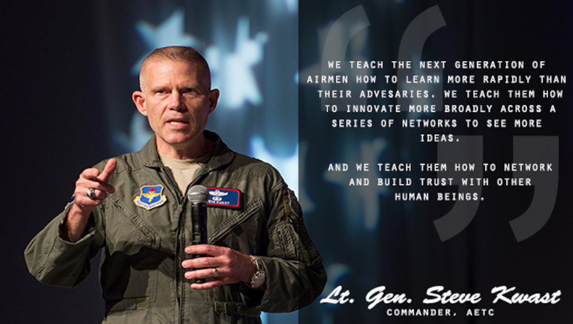 Air Education and Training Command will announce this year’s five winners of the 2018 Innovation Challenge during the AETC Senior Leader Conference held at Vandenberg Air Force Base, Calif., March 19-21. Wings and units across AETC submitted nominations for any category in the CoL-centric Innovation Challenge. Lt. Gen. Steve Kwast. commander of AETC, will announce the winners at the end of the SLC conference. (U.S. Air Force graphic by Staff Sgt. Chip Pons)
