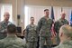 Col. Shaun J. Perkowski (left), wing commander of the 167th Airlift Wing, presents the 167th AW’s Outstanding Airmen of the Yea