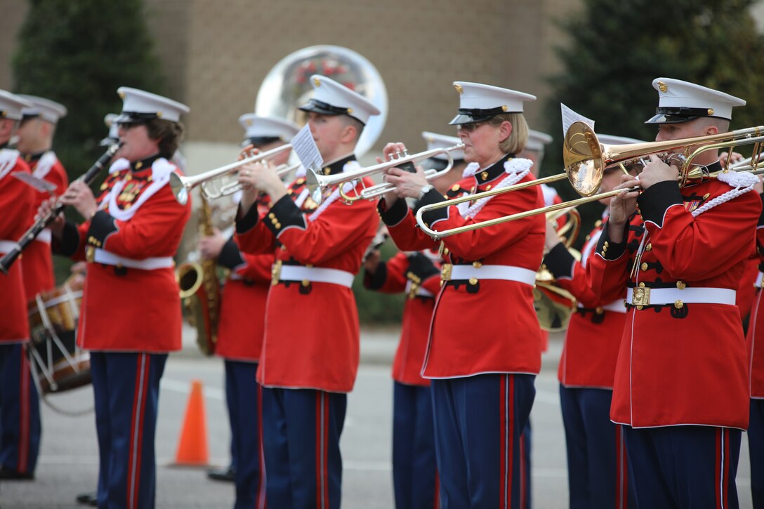 On Feb. 20, 2018, the Marine Band participated in the funeral ceremony for Sgt. Maj. Robert E. Cleary, the 10th sergeant major of the Marine Corps, in Virginia Beach, Va. Cleary, born in Tewksbury, Mass., was the last Korean War veteran to serve as sergeant major of the Marine Corps, a post he assumed on June 28, 1983. (U.S. Marine Corps photo by Master Sgt. Amanda Simmons/released)