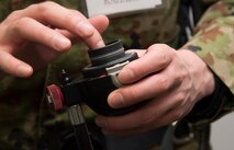 Japan Ground Self-Defense Force Sergeant Seijiro Kaharu, a 1st Training Unit battle management system operator from Camp Higashi-Chitose, Hokkaido, Japan, taps a second stage regulator during a JGSDF shadow program at Misawa Air Base, Japan, March 5, 2018. During their time on Misawa AB, JGSDF Soldiers learned how U.S. and Japan service members work together to accomplish tasks and bring new ideas to enhance execution tactics. Misawa Air Base hosts the exchanges with JGSDF personnel twice a year, allowing their basic English course students to immerse in an English-speaking military environment, further improving the relationship between the two forces. (U.S. Air Force photo by Senior Airman Sadie Colbert)