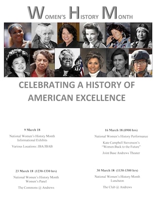 Joint Base Andrews Women's History Month flyer