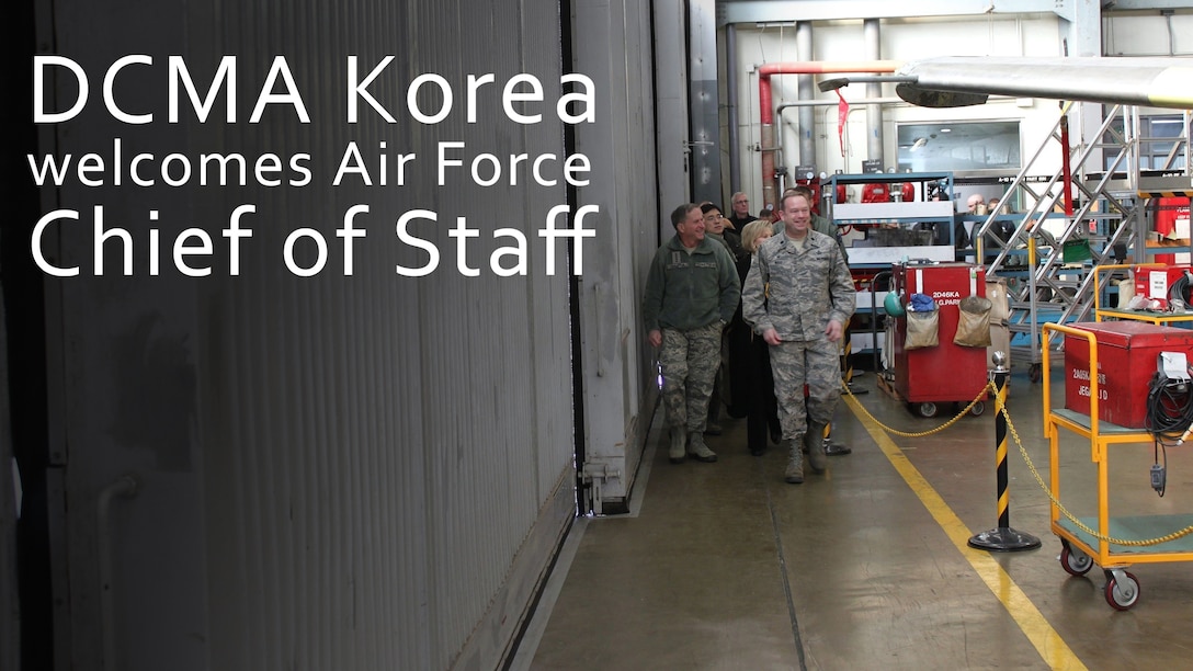 Defense Contract Management Agency Korea staff welcomed Air Force Chief of Staff Gen. David L. Goldfein on his latest visit to the Republic of Korea. DCMA Korea key leaders briefed Goldfein on the DCMA mission and provided him with a tour of the Korean Airlines’ aircraft depot Gimhae, Korea Jan. 26, 2018. (Korean Air photo by Chang Mok Lee)