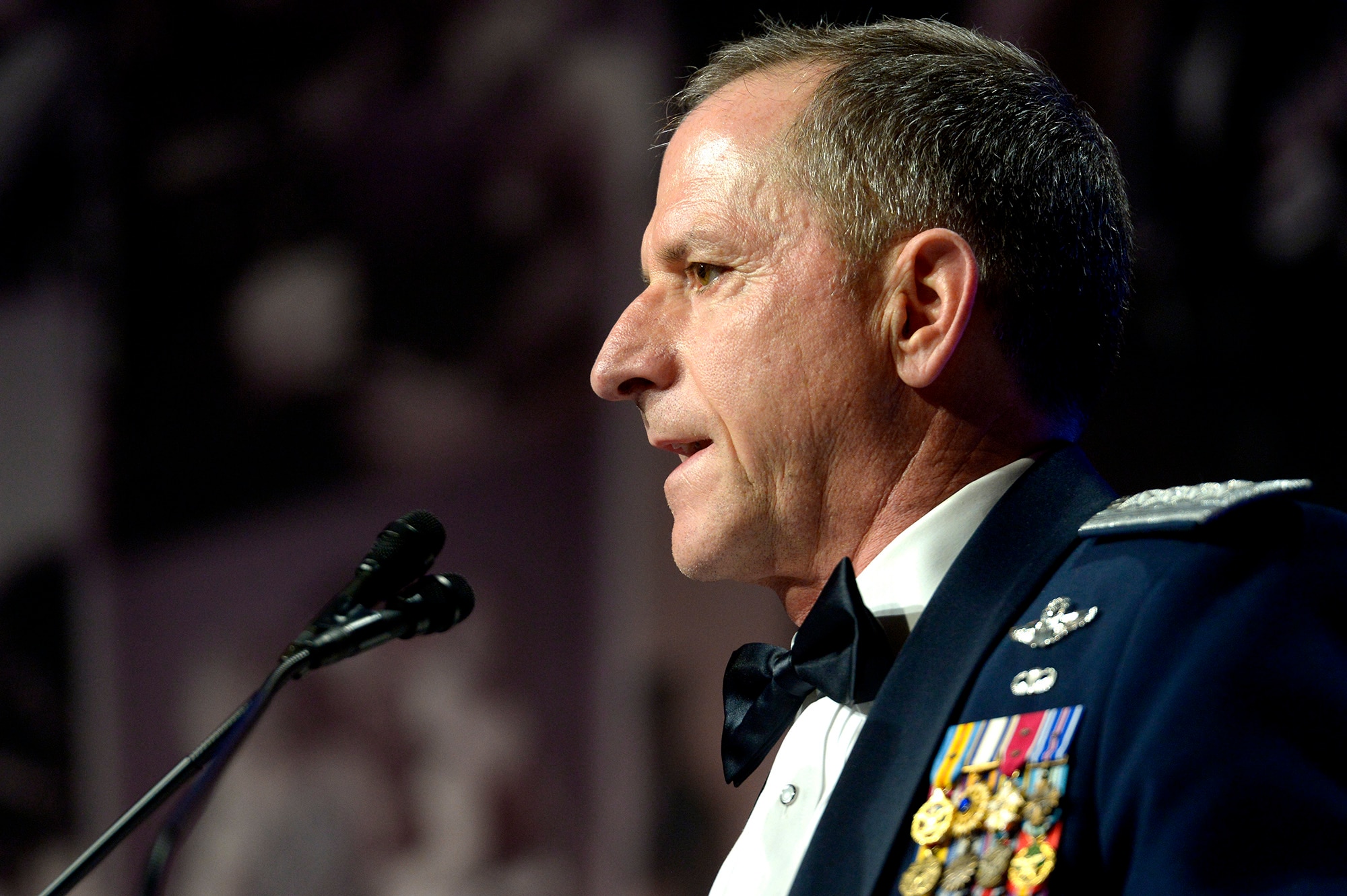 Chief of Staff of the Air Force Gen. David L. Goldfein speaks during the 10th Annual Tragedy Assistance Program for Survivors Honor Guard Gala March 6, 2018, in Washington, D.C. TAPS provides worldwide care to family members who are grieving the death of a service member. (U.S. Air Force photo by Staff Sgt. Rusty Frank)