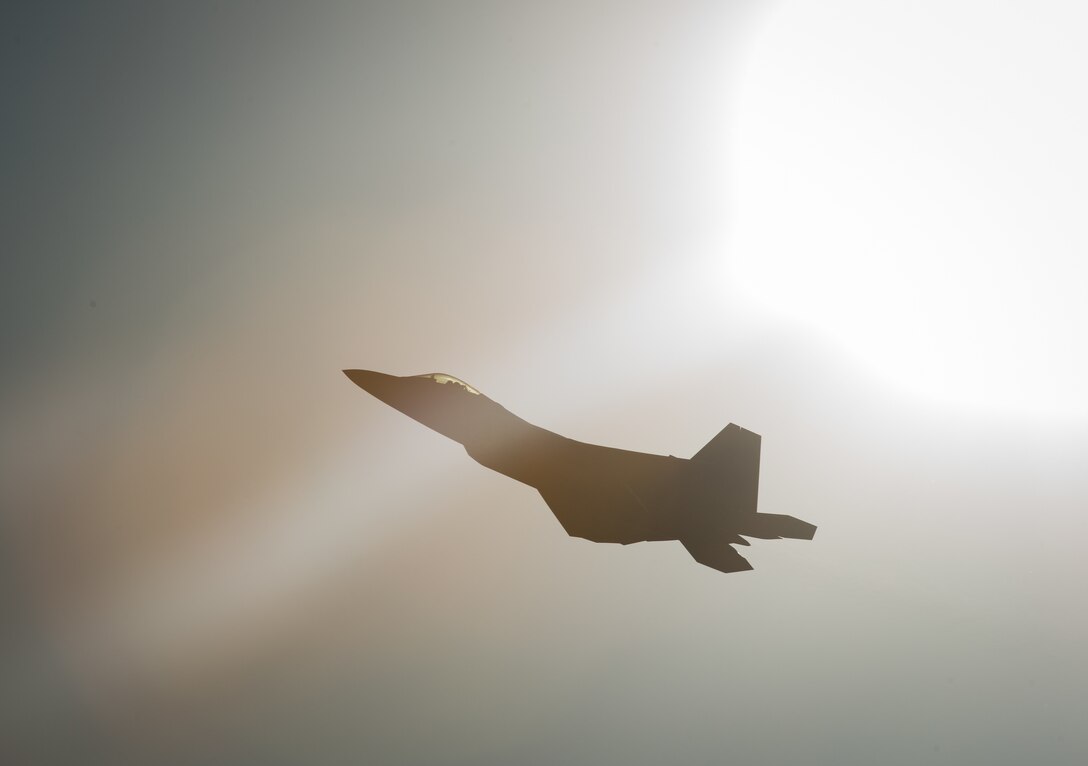 U.S. Air Force Maj. Paul “Loco” Lopez, Air Combat Command F-22 Raptor Demonstation Team, flies the F-22 Raptor, demonstrating its combat capabilities during the U.S. Air Force Heritage Flight Training Course at Davis-Monthan Air Force Base, Arizona, March 2, 2017.