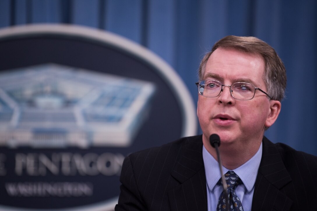 Defense Department Comptroller and Chief Financial Officer David L. Norquist briefs reporters.