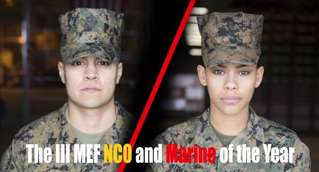 Sgt. Heriberto Navarro Jr. the inventory management chief with supply section, Combat Logistics Regiment 3, 3rd Marine Logistics Group and Cpl. Nelfi Tineo Ferreiras with receiving section, Combat Logistics Regiment 35, 3rd Marine Logistics Group are awarded for the III MEF NCO and Marine of the Year, February 8, 2018, Camp Kinser and Camp Foster, Okinawa, Japan. Sgt. Navarro and Cpl. Tineo Ferreiras speak about their lives with their families and why they decided to join the Marine Corps. Sgt. Navarro is a native of Pico Rivera, California and Cpl. Tineo Ferreiras is a native of Epharate, Pennsylvania. (U.S. Marine Corps video by Lance Cpl. Isabella Ortega)