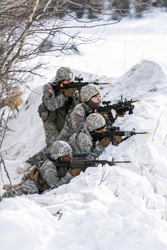 Soldiers perform perimeter security.
