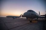 A P-3 Orion, left, assigned to Patrol Squadron (VP) 40, sits on the flight line adjacent to a P-8A Poseidon from Patrol Squadron (VP) 5. The 'Mad Foxes' of VP 5, detached from Commander, Task Force (CTF) 67 to CTF 57, are supporting missions in U.S. 5th Fleet to demonstrate cross-combatant command interoperability, deter potential adversaries and to provide large-scale intelligence, surveillance and reconnaissance collection. (Photo by Mass Communication Specialist 2nd Class Jakoeb Vandahlen)