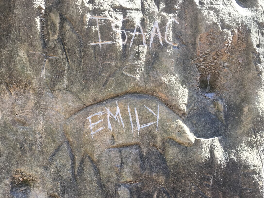 The U.S. Army Corps of Engineers at Kanopolis Lake recently discovered vandalism to an ancient petroglyph and is seeking information from the public. 

Violators may be prosecuted under Title 36 Code of Federal Regulations and the Archaeological Resources Protections Act of 1979.