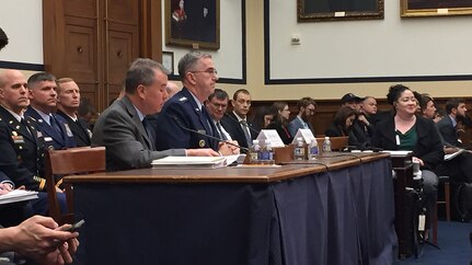 U.S. Air Force Gen. John E. Hyten, commander of U.S. Strategic Command, testifies before the House Armed Services Committee in Washington, D.C. March 7, 2018.