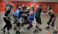 The Omaha Rollergirls, a roller derby team, practice March 7, 2018, Omaha, Nebraska. Tech Sgt. Stephanie Hawthorne, 16th Weather Squadron NCO in charge of the Model Operations Flight and Senior Airman Corrina Mussehl, 595th Strategic Communications Squadron network technician, are members of the team. (U.S. Air Force photo by Paul Shirk)