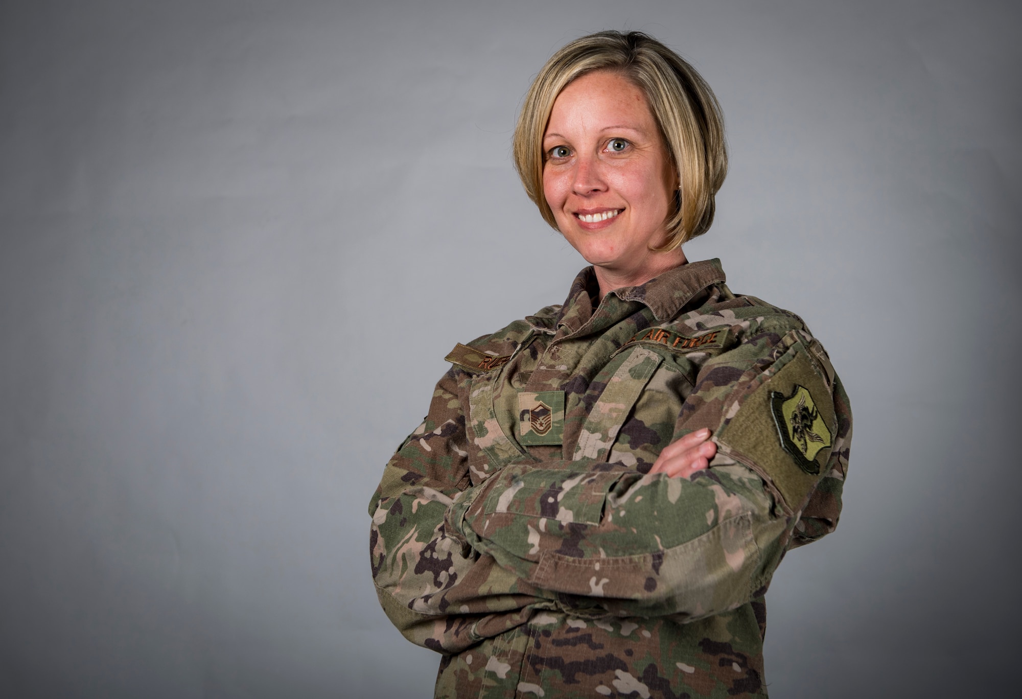 Master Sgt. Stephanie Ruepp, 38th Rescue Squadron unit training manager and resource advisor, poses for a photo March 8, 2018, at Moody Air Force Base, Ga. Ruepp has recently been announced as the Georgia representative for the Elizabeth Dole Foundation Military and Veteran caregiver fellows program. As a fellow, Ruepp will help caregivers provide anything to improve the quality of life for their loved one; from wheelchair accessible vehicles and home modifications to finding nearby support groups and treatment facilities. (U.S. Air Force photo by Senior Airman Janiqua P. Robinson)