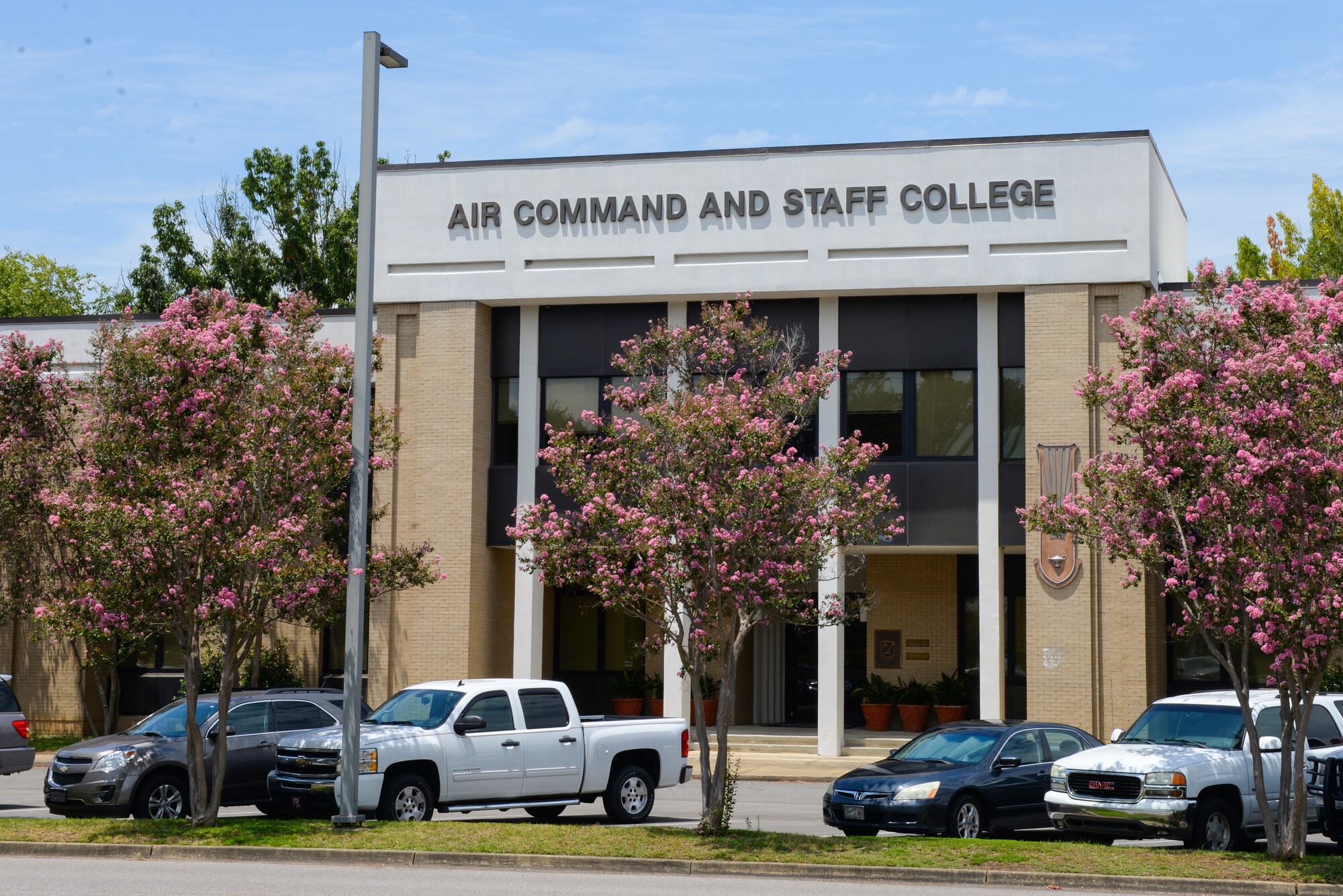 Air University’s Air Command and Staff College located at Maxwell Air Force Base, Alabama. The ACSC prepares about 500 resident and over 9,000 nonresident students from all US military services, federal agencies, and 65 partner nations to lead in the operational environment. (U.S. Air Force photo by Senior Airman Tammie Ramsouer)