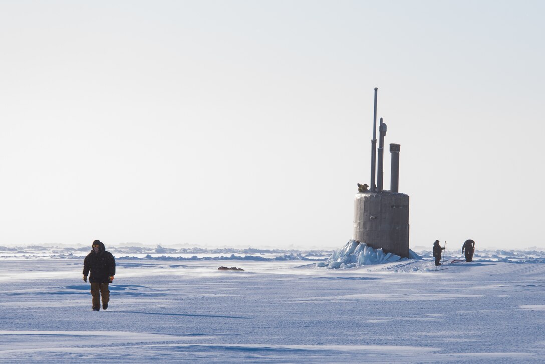 USS Connecticut surfaces in support of Ice Exercise 2018, Beaufort Sea, March 10, 2018 (U.S. Navy/Micheal H. Lee)