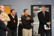 The Chief of Naval Research, Rear Adm. David Hahn, visited Naval Surface Warfare Center, Crane Division (NSWC Crane) on March 6 to learn more about Crane's capabilities in Strategic Missions, Expeditionary Warfare and Electronic Warfare. This was the first time the head of the Office of Naval Research (ONR) has ever made a trip to Crane.