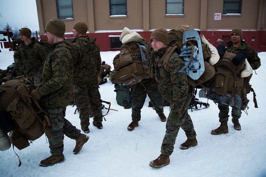 Marines transport baggage