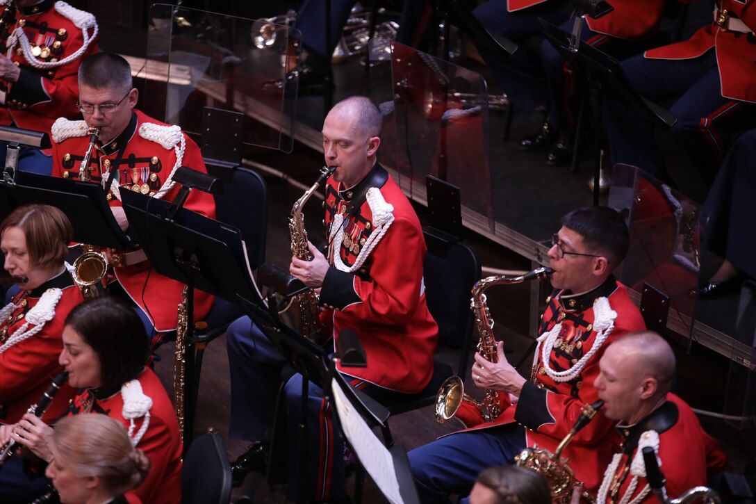 On March 11, 2018, the Marine Band presented a tribute concert for the 75th Anniversary of the Marine Corps Women's Reserve Band. The concert was held at the Rachel M. Schlesinger Arts Center and Concert Hall in Alexandria, Va. (U.S. Marine Corps photo by Master Sgt. Amanda Simmons/released)