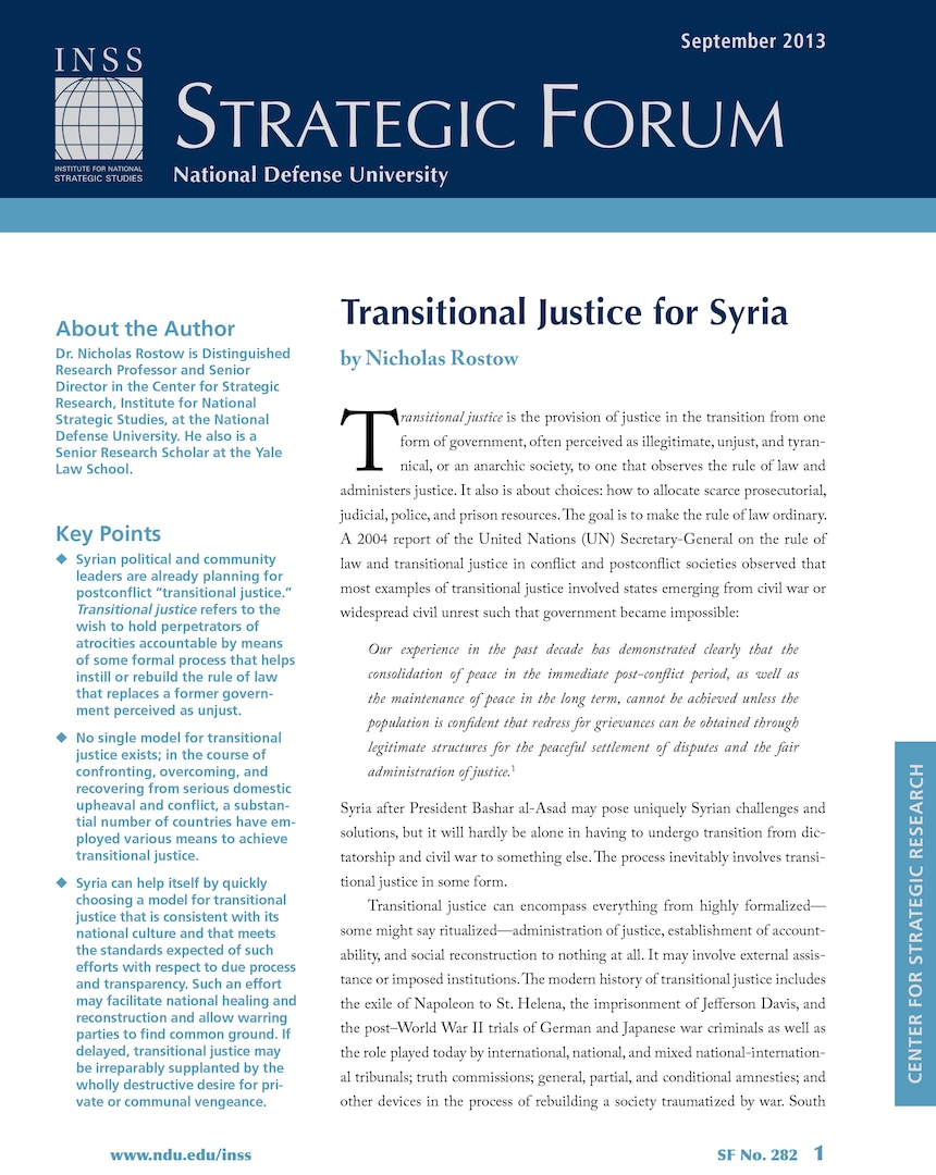 Transitional Justice for Syria