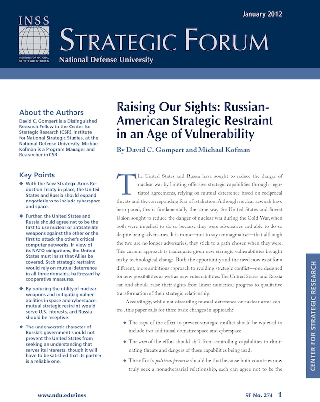 Russian- American Strategic Restraint in an Age of Vulnerability