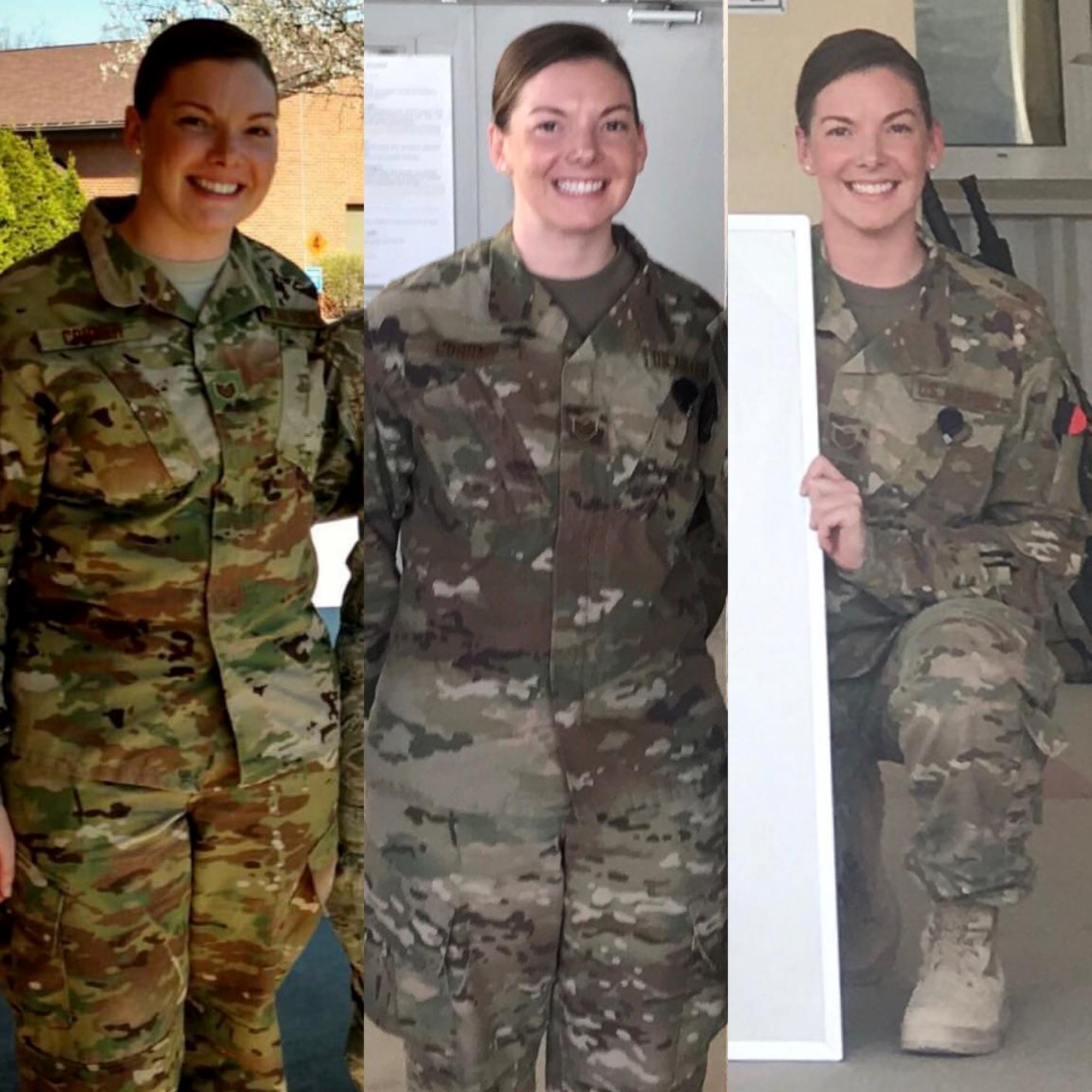 Tech. Sgt. Samantha Conner, a healthcare management technician with the 911th Aeromedical Staging Squadron at Pittsburgh Air Reserve Station in Pennsylvania, loses 46 pounds while deployed in 2017. Conner experienced a
few life setbacks in her civilian life and gained 50 pounds in a year at age 24, but then changed her mindset about fitness as a lifestyle five years
later, just before her deployment. As a Reserve Citizen Airman, Conner works in healthcare management for the Federal Bureau of Prisons in Pittsburgh, Pennsylvania, and in her spare time she runs, lifts weights and does yoga. (Courtesy photo)