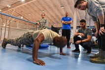 Team Minot Airmen competed in the fourth annual Winter Games at the McAdoo Fitness Center at Minot Air Force Base, N.D. The Winter Games consisted of several events, including volleyball, soccer, a bench press competition and a three-point shootout contest.