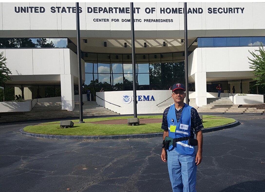 Defense Logistics Agency Aviation employee Alberto Solano Rodriquez began his deployment Oct. 8, 2017, when he volunteered to work with the Federal Emergency Management Agency supporting communities effected by Hurricanes Harvey and Irma this past fall. He joined several hundred others from different government agencies, for a week-long training session at the FEMA training center in Anniston, Alabama, before being assigned to a FEMA Call Center in Carlson City, Nevada.