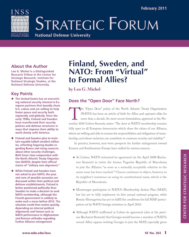 Finland, Sweden, and NATO: From "Virtual" to Formal Allies